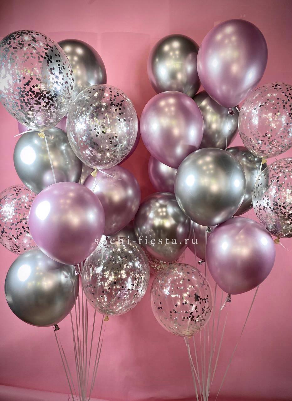 Фонтан шаров "Silver pink" с доставкой в Москве