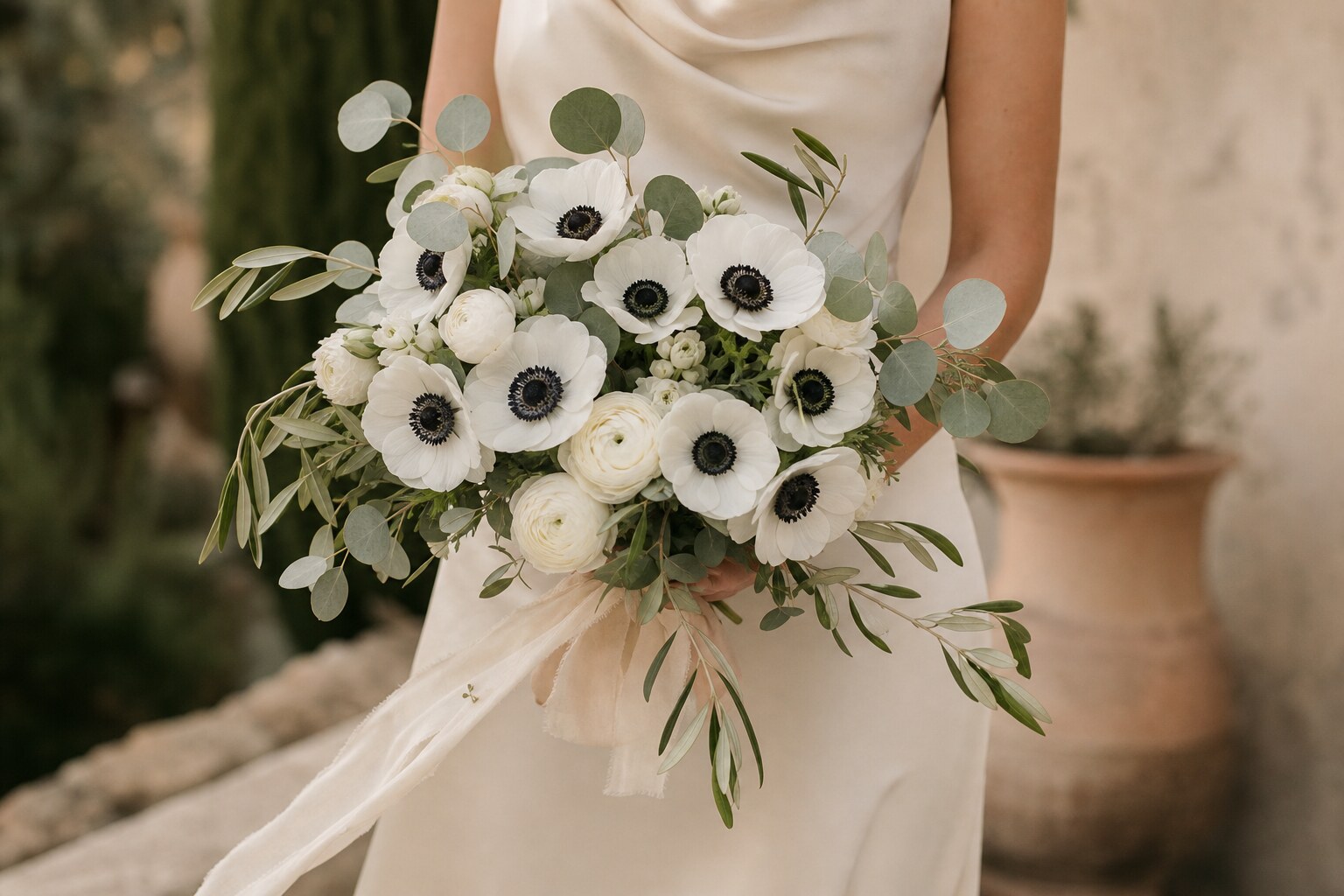 Svadebnyj buket s anemonami