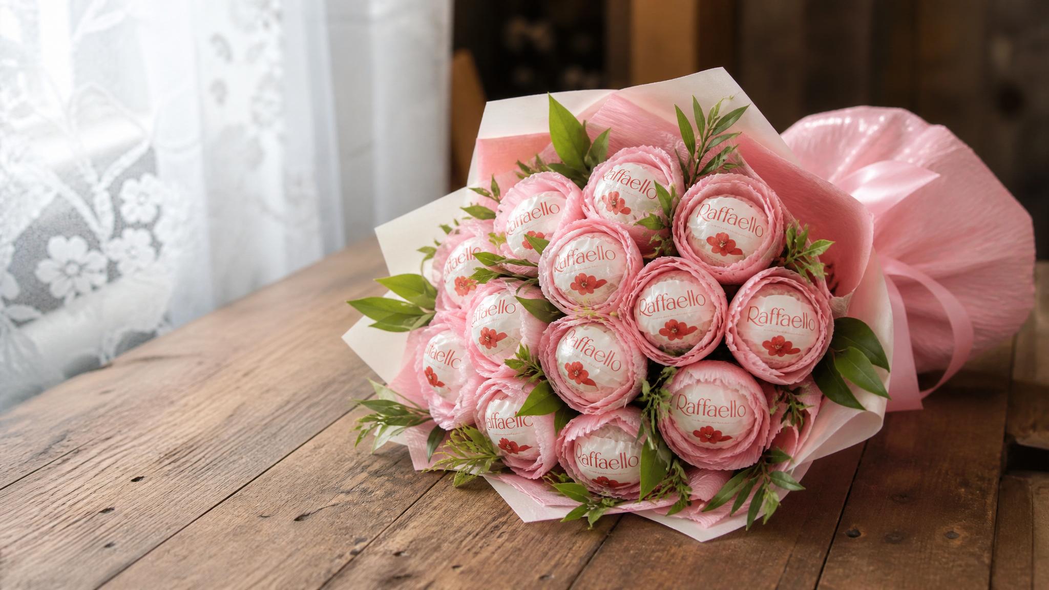 Konfetnyy buket mame raffaello