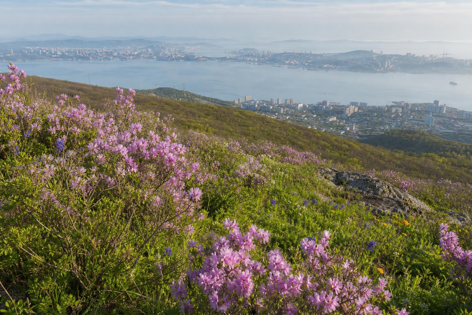 Primorye spring hillside