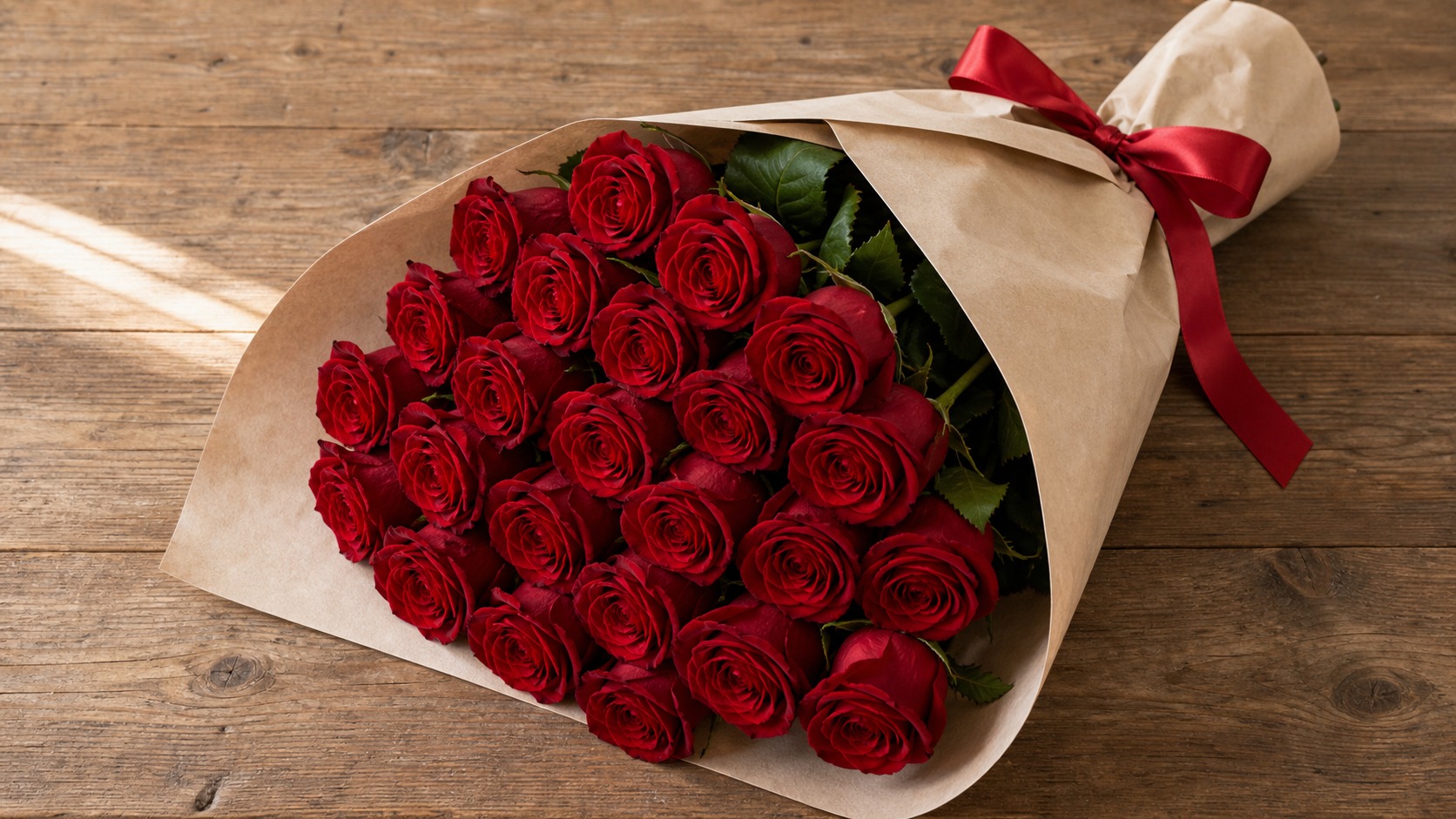 Buket 25 krasnyh roz red naomi