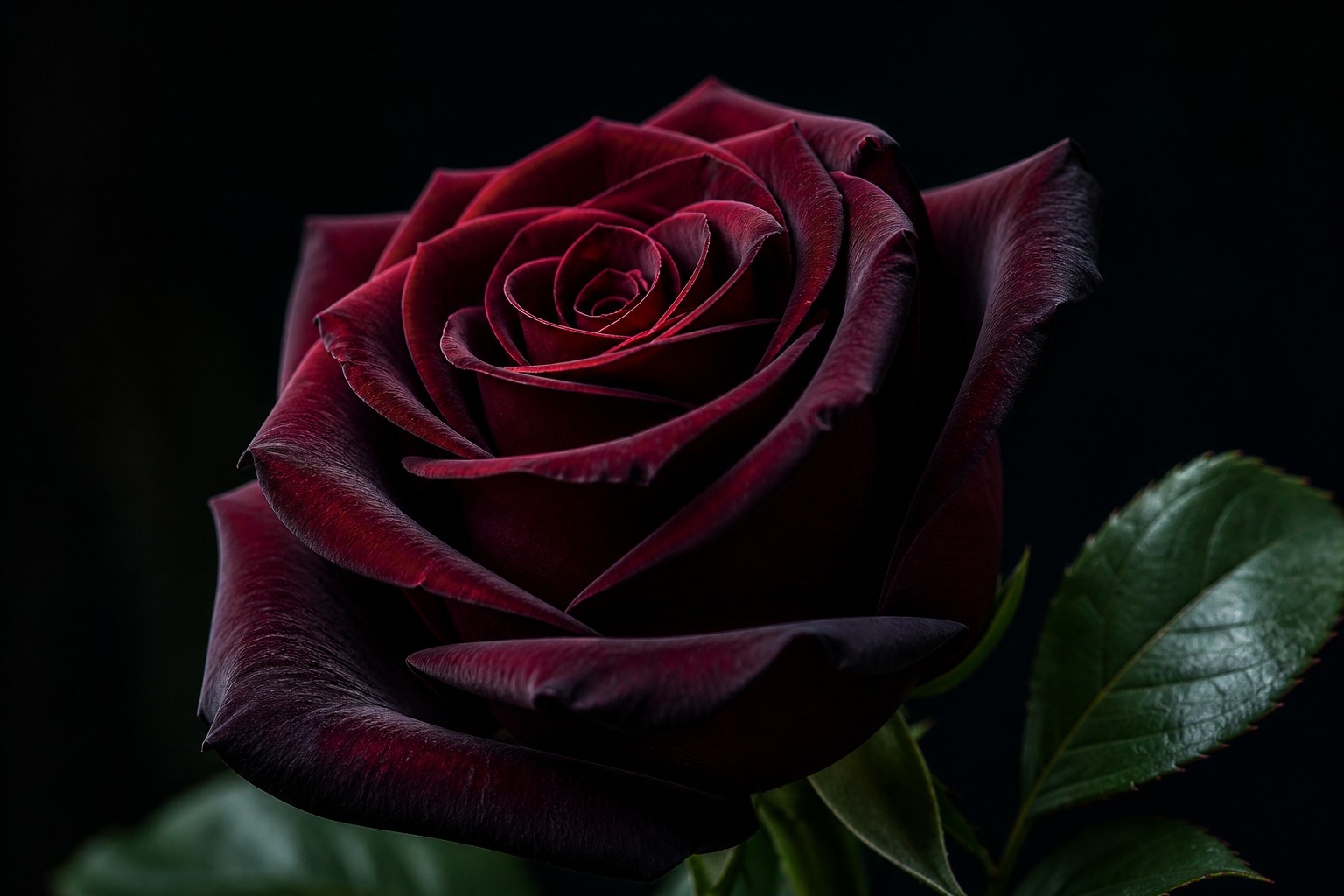 Roza black baccara chernaya krupnyy plan