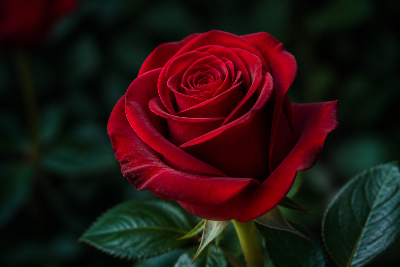 Roza red naomi krasnaya krupnyy plan
