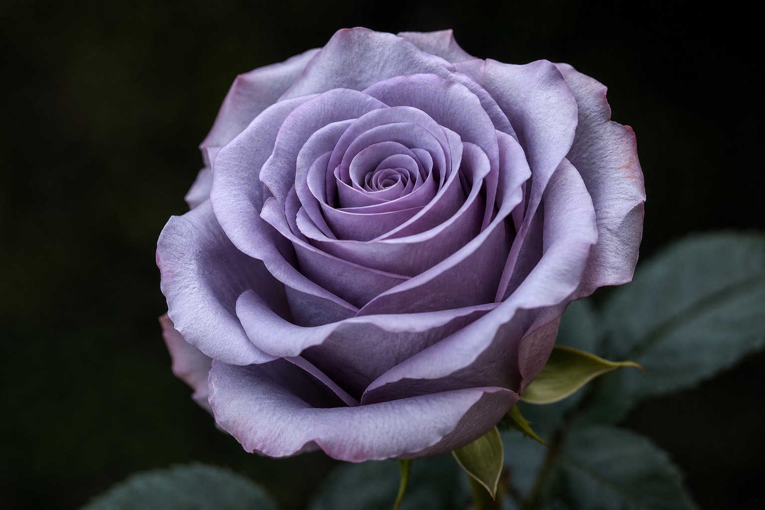 Roza moody blue sirenevaya krupnyy plan