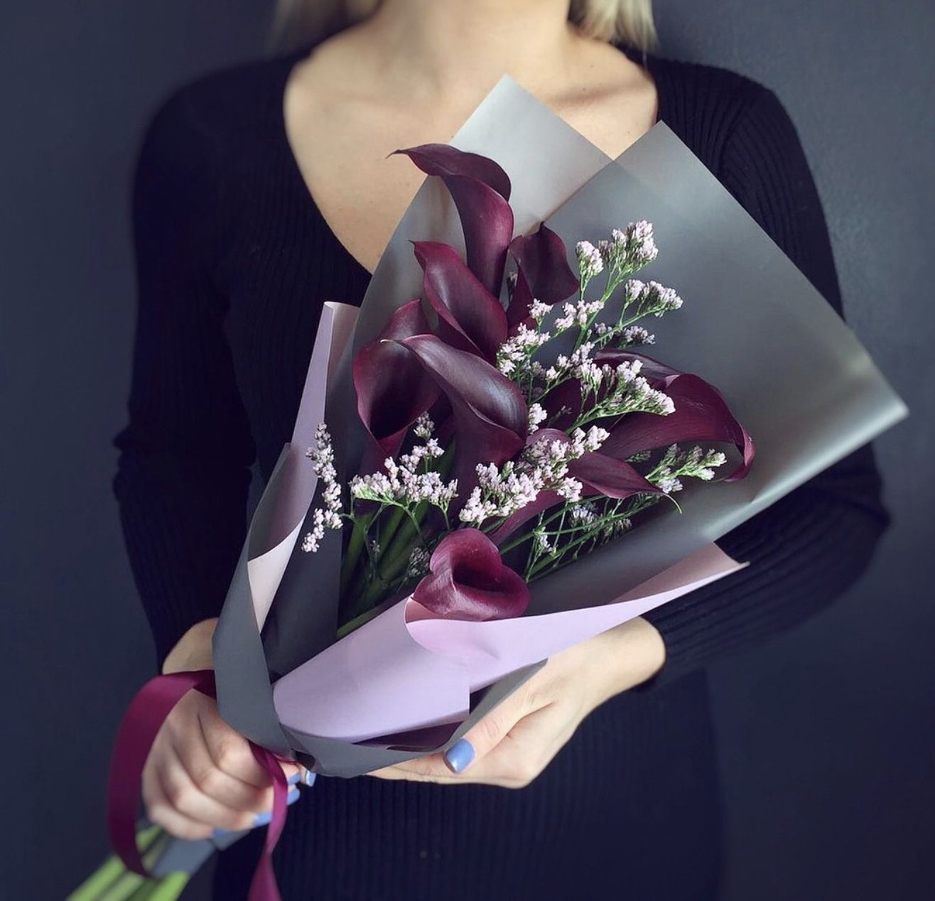 Букет фиолетовых калл в Москве