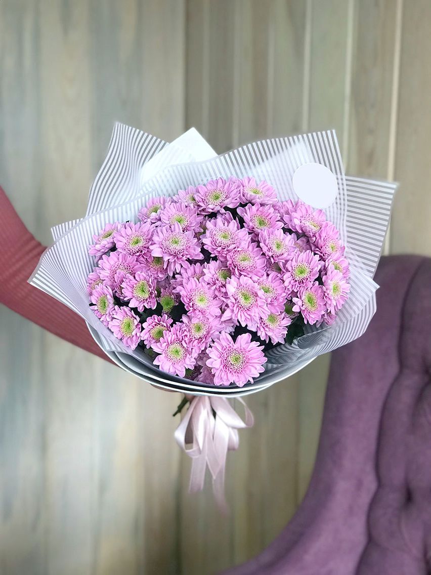 Букет розовых хризантем в Москве