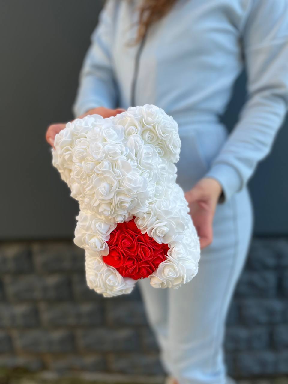 Игрушка медведь из вечных роз в Москве