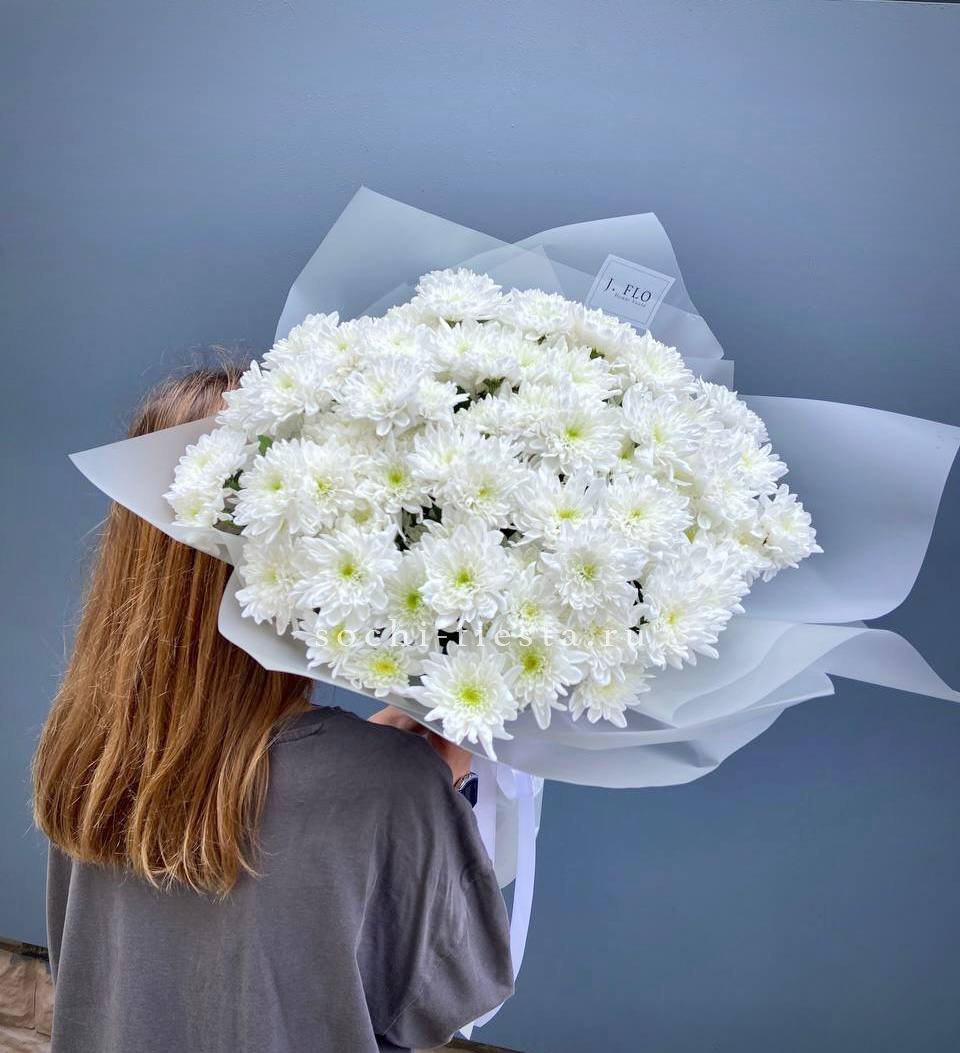 Букет хризантем "Белая снежинка" в Москве
