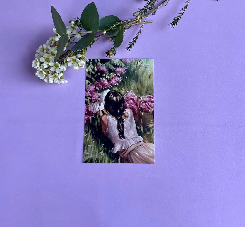 Открытка к букету "Среди пионов" в Москве