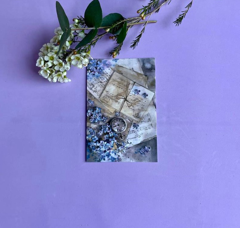 Открытка к букету "Время" в Москве