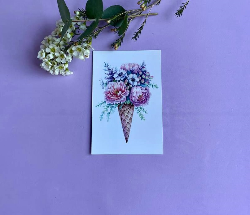 Открытка к букету "Flowercream" в Москве