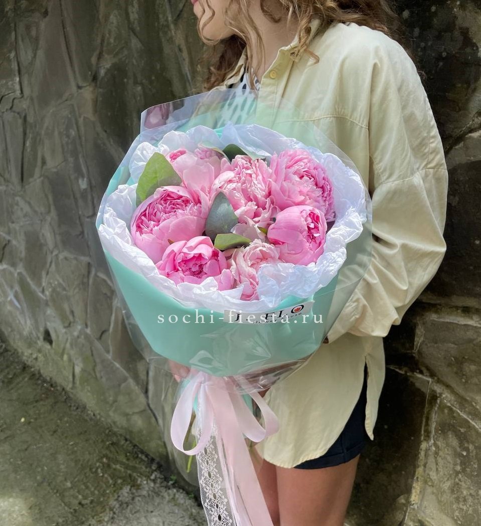 7 зефирных пионов в фоамиране в Москве