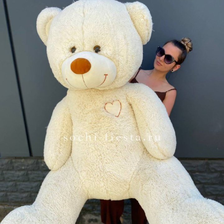 Белый плюшевый мишка большой в Москве