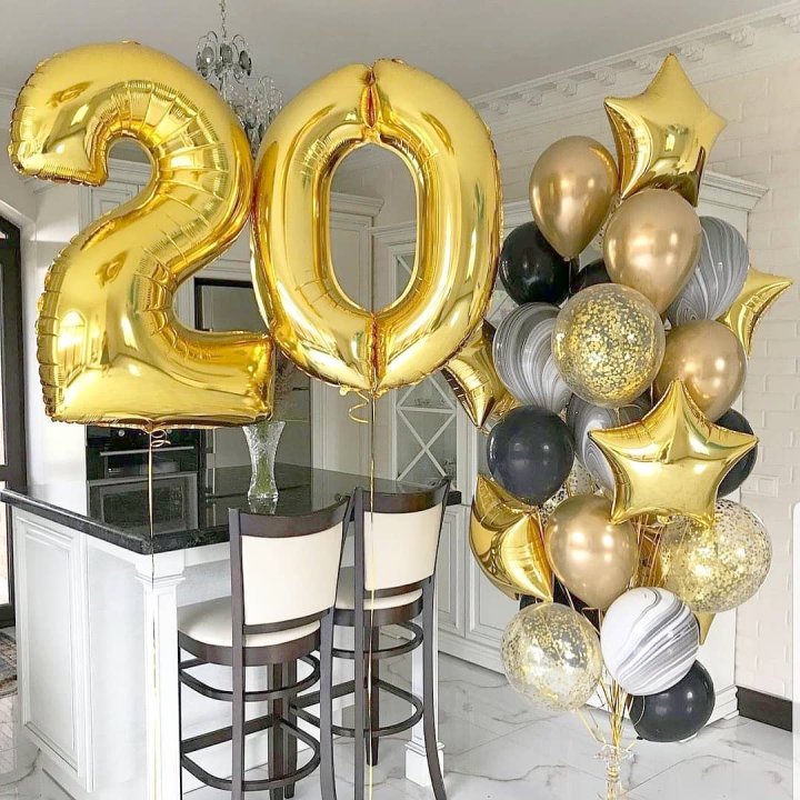 Фольгированный шар Золотая Цифра в Москве