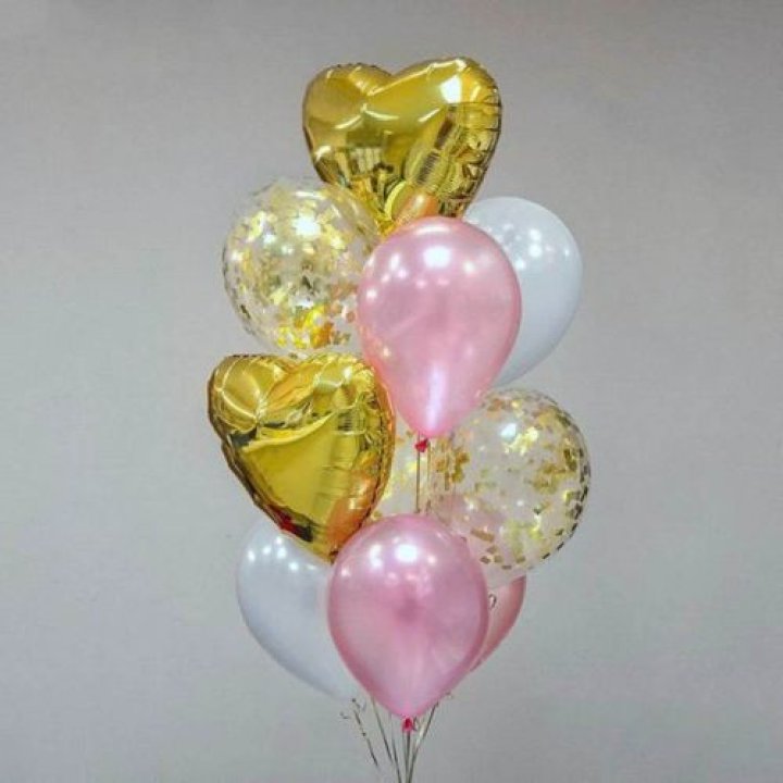 Облако шаров "Рози голд" в Москве