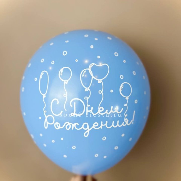Гелиевый латексный шар С днем рождения! матовый в Москве