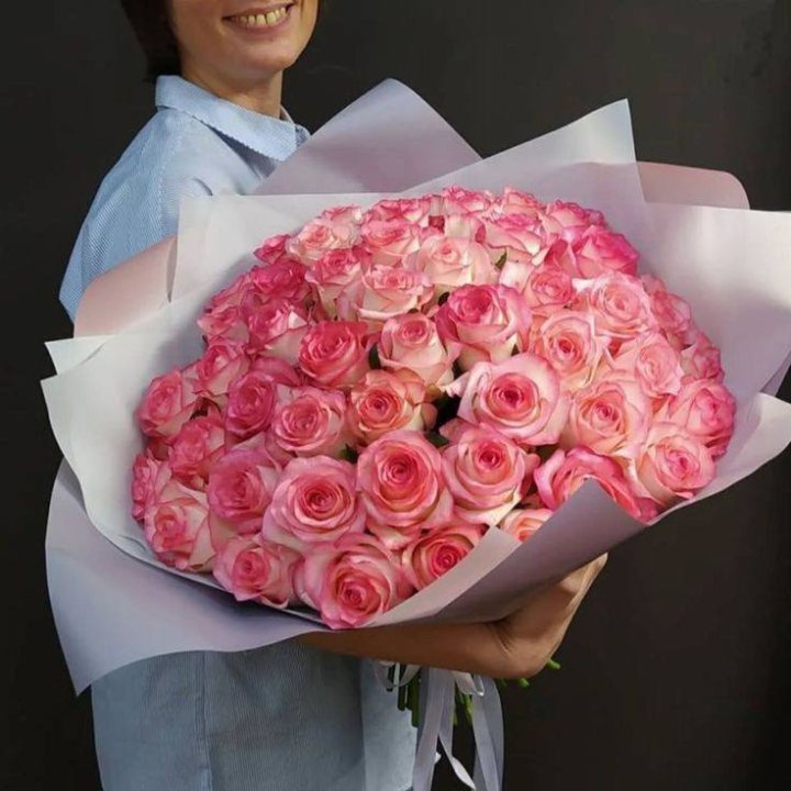 101 роза Джумилия в оформлении  в Москве