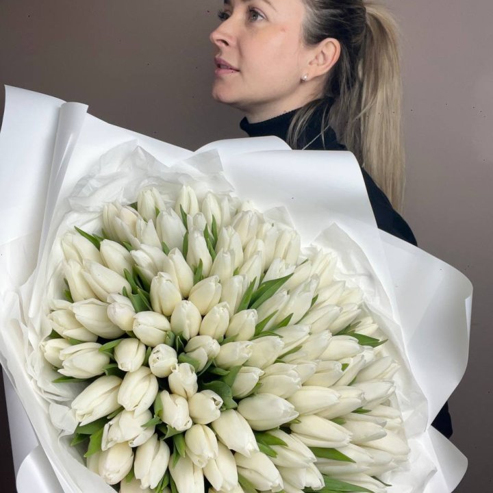 101 белый тюльпан №2 в Москве