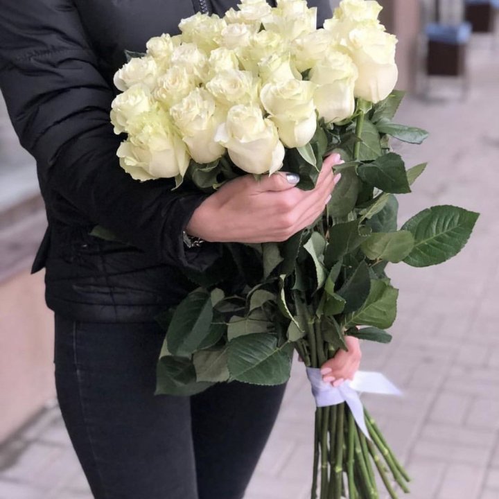 Голландские розы белые в Москве