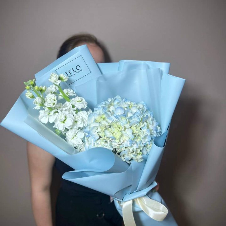 Гортензия голубая с маттиолой в Москве