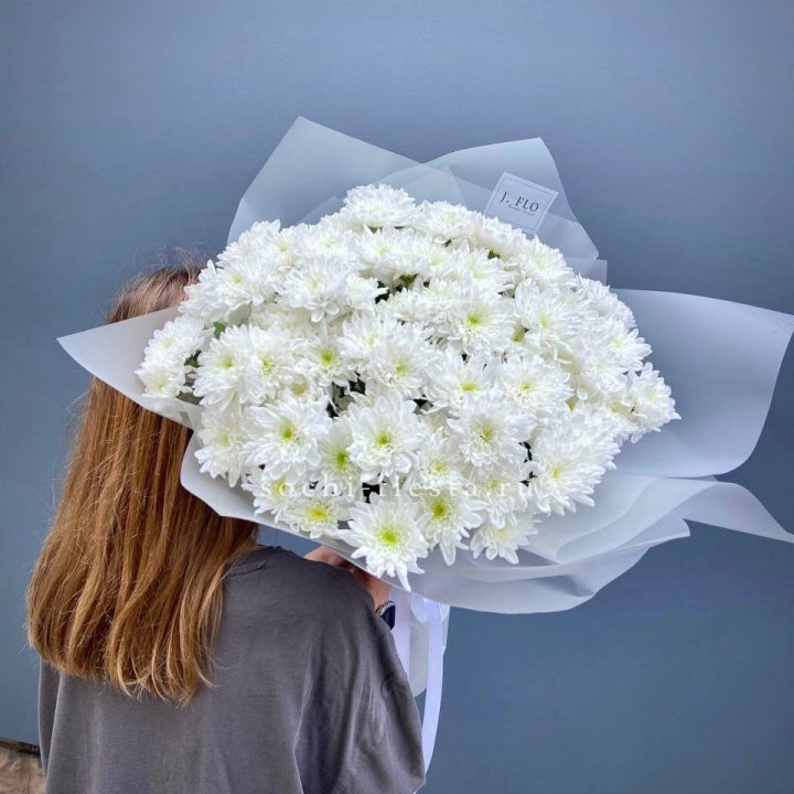 Букет хризантем "Белая снежинка" в Москве