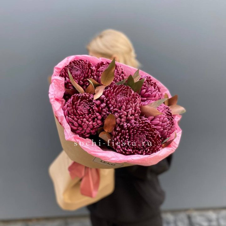 7 Хризантем Бигуди в золоте в Москве