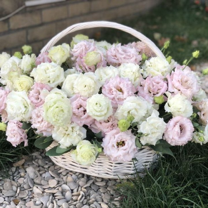 Корзина с эустомой в Москве