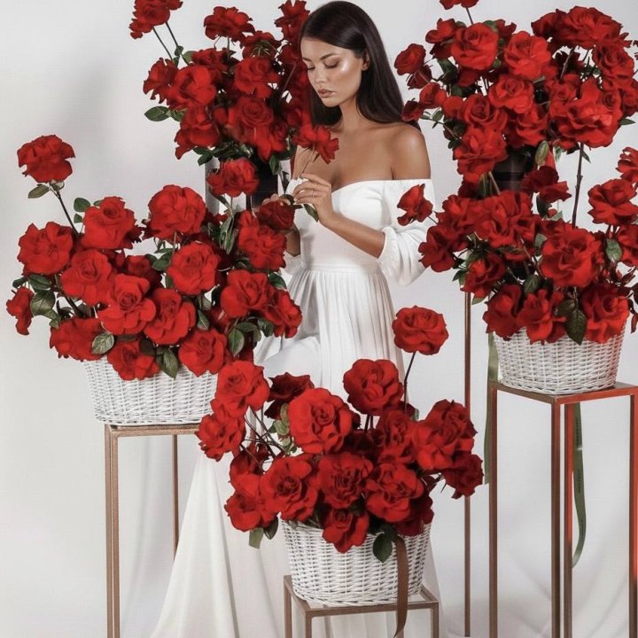 Сет из красных французских роз в Москве