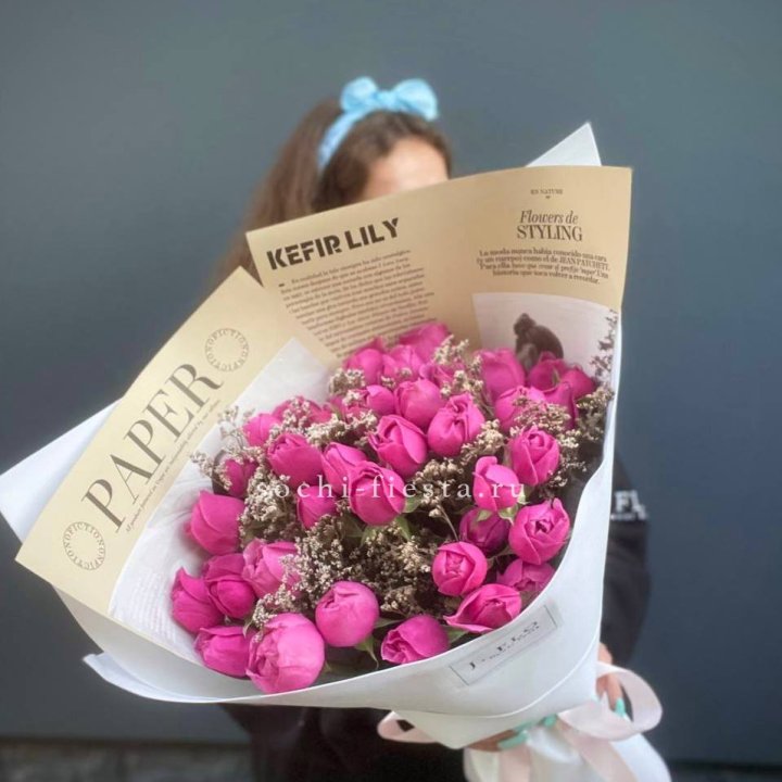 Пионовидные розы баблс №3 с доставкой в Москве