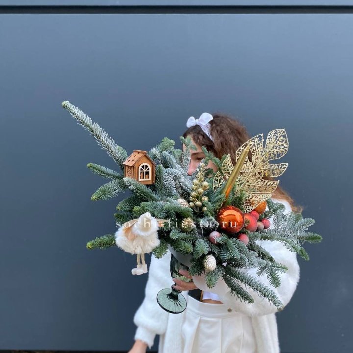 Композиция в бокале огненная  в Москве