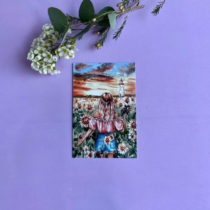 Открытка к букету "Подсолнух" в Москве