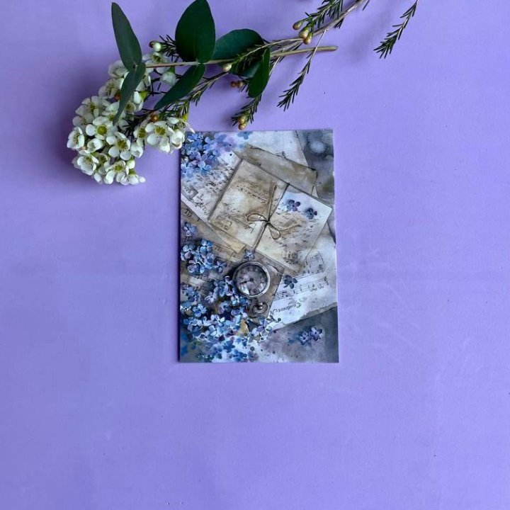 Открытка к букету "Время" в Москве