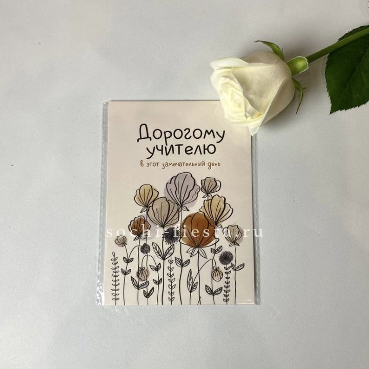 Открытка к букету "Дорогому учителю" в Москве