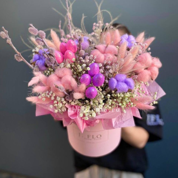 Сухоцветы в коробке  в Москве