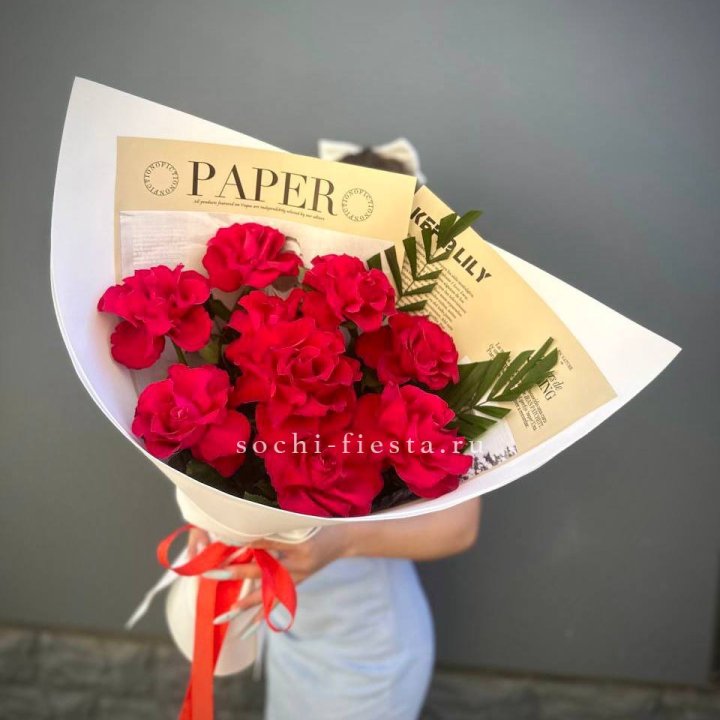 9 Красных французских роз Чико в Москве