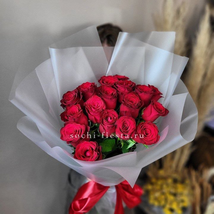 17 красных роз "Нет времени ждать" в Москве
