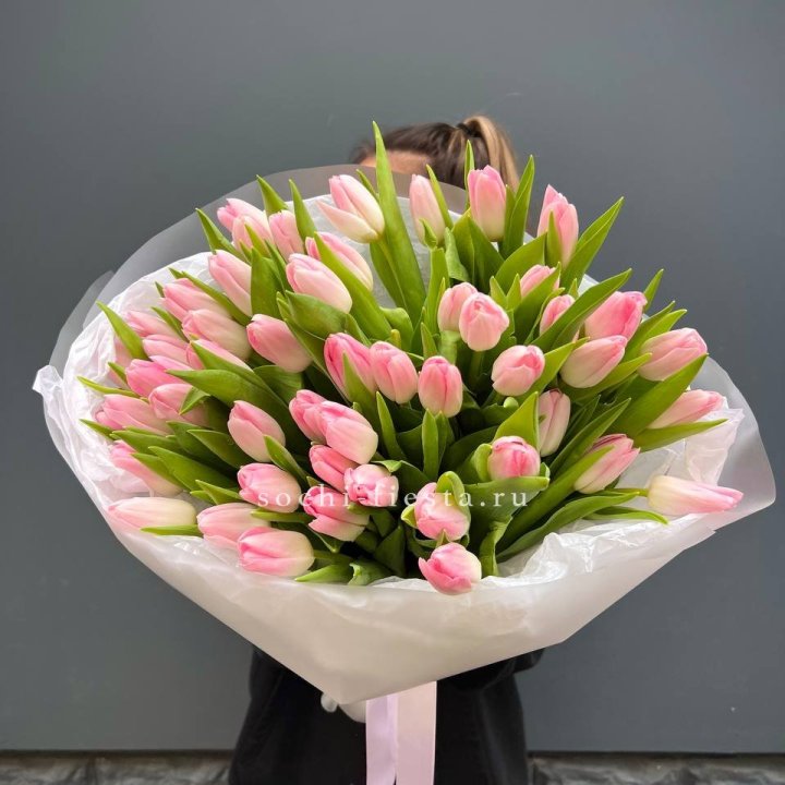 Букет тюльпанов нежно-розовых в Москве